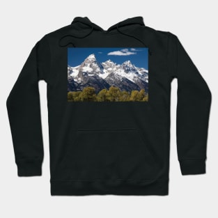 Trees With Mountain Range In The Background Teton Range Hoodie